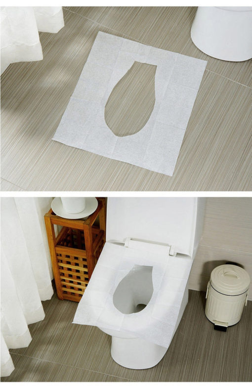 Copertura di sedia di toilette in plastica biodegradabile (50 pezzi)