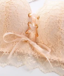 Lace Up Strapless Bra