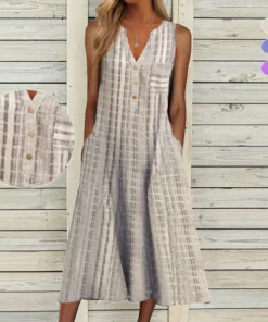 V-neck sleeveless dress