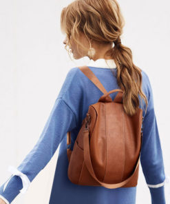PU Leather Anti Theft Backpack