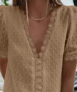 Sexy Lace V Neck Top