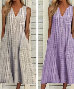 V-neck sleeveless dress