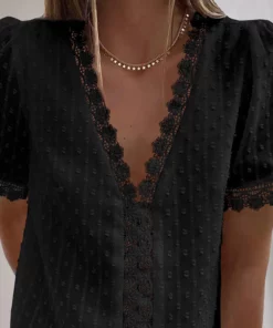Sexy Lace V Neck Top
