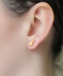 Small Lightning Bolt Stud Earrings