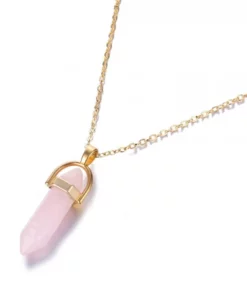 Healing Pink Rose Quartz Pendant Necklace
