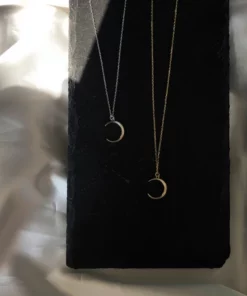 Gold & Silver Crescent Moon Necklace