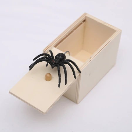 Fałszywy pająk w pudełku niespodzianka dowcip prezent