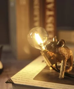 Whimsical Resin Mouse Lamps With E12 Bulbs