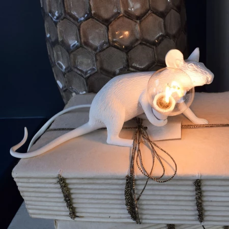 Lâmpadas de mouse de resina caprichosas com lâmpadas E12