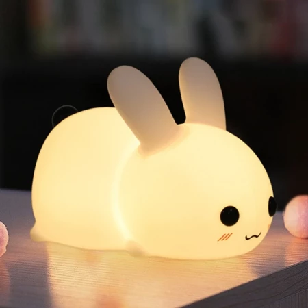 Đèn ngủ con thỏ có thể điều chỉnh độ sáng bằng silicon có thể sạc lại