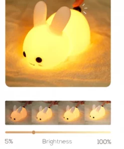 Rechargeable Silicone Dimmable Bunny Night Light