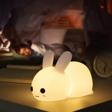 Акумулаторна силиконова нощна лампа за затъмняване Bunny