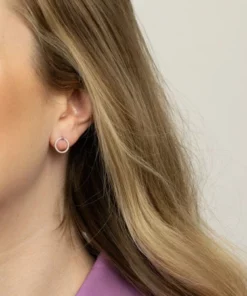 Open Circle Stud Earrings