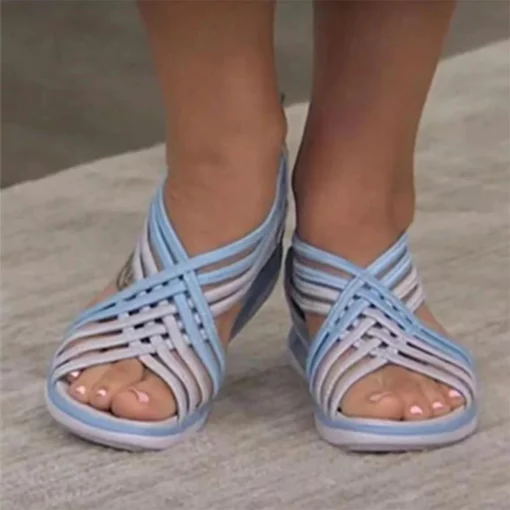 Женске спортске плетене сандале са рибљим устима