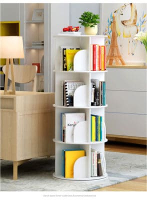 4-TIER Creative Floor Rotating Bookshelf