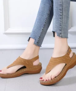 Embroidery Comfy Slipper Orthopedic Wedge Sandals