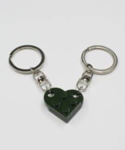 2 Pcs Couples Love Toy Brick Heart Keychain