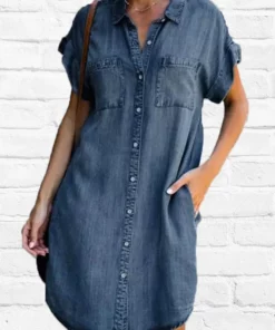 Casual Denim Short Sleeve Dress