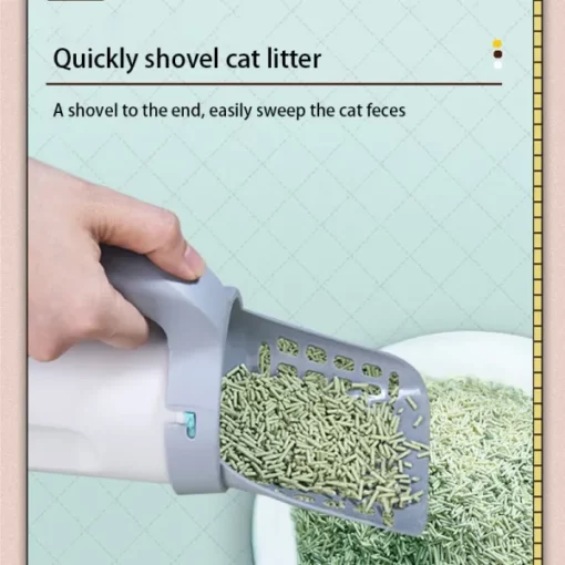 Cat Litter Scoop Integrert avtakbar dyp spadeholder