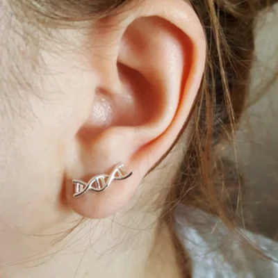 DNA Helix Earrings Studs