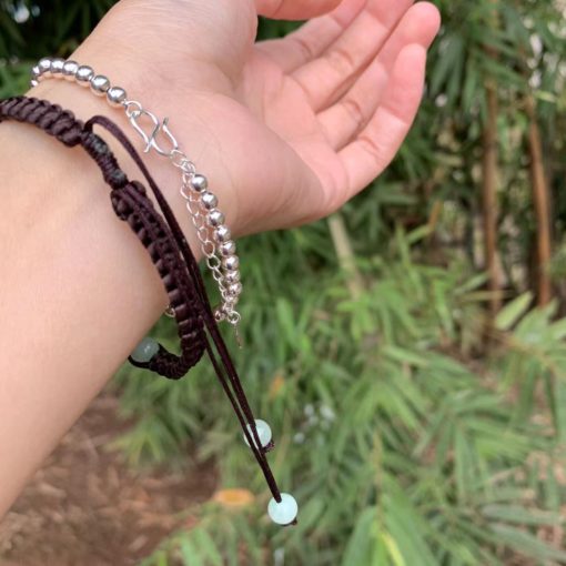Natürliches Myanmar Maroon Jade Armband