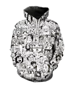 3D Japanese Anime Printed Ahegao Hoodie
