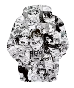 3D Japanese Anime Printed Ahegao Hoodie