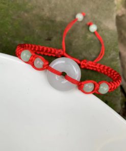 Natural Myanmar Maroon Jade Bracelet