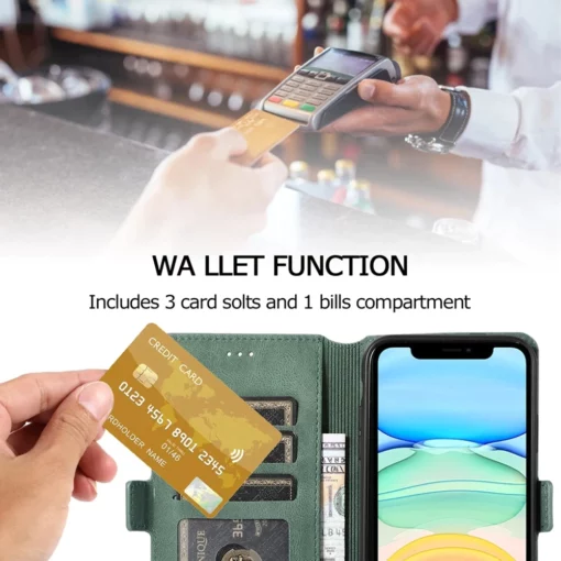 Kožené flipové pouzdro na telefonní kartu Oppo pro iPhone