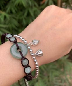 Natural Myanmar Maroon Jade Bracelet