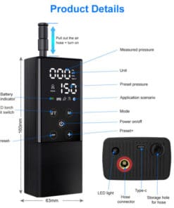 Portable Touchscreen Electric Cordless Tire Inflator