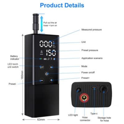 Portable Touchscreen Electric Cordless Tire Inflator