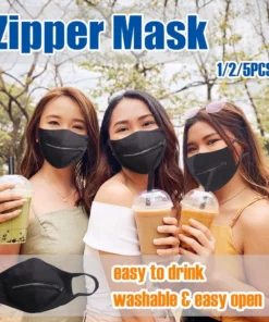 Solid Washable Zipper Mask