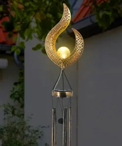 Solar Glass Ball Wind Chime Outdoor Light