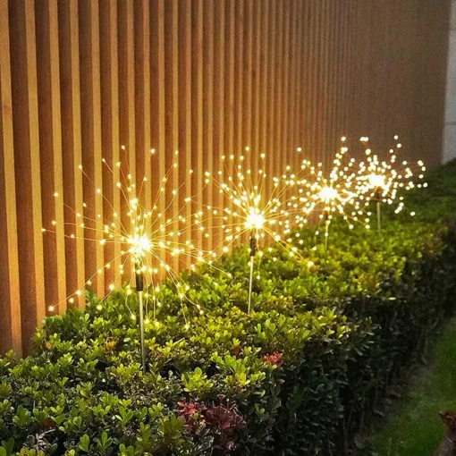 방수 태양열 정원 불꽃놀이 램프