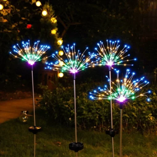 Vattentät Solar Garden Fireworks Lamp