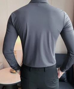 Men's Solid Color Business Stretch Shirt