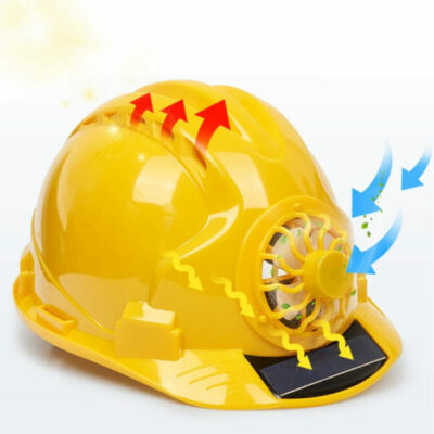 Solar Power Cooling Fan Safety Helmet