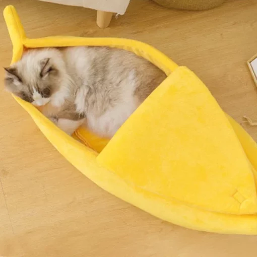 Bavlněný pelíšek pro kočky s banánem