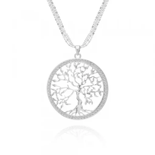 Medaillon à pendentif circulaire à l'arbre de la vie