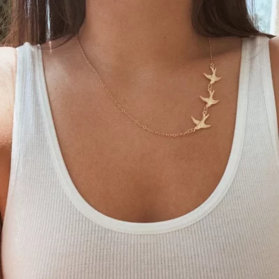 Delicate Gold Swallow Necklaces Jewelry