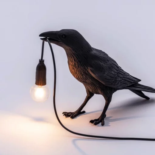 Црн гавран птица врана светилка за декор