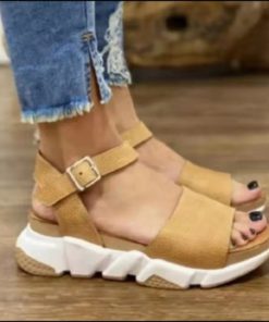Casual Women’s Thick Sole Leather Sandals