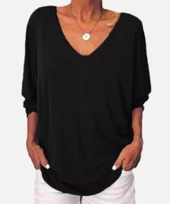 Button-Back Long Sleeve T Shirt