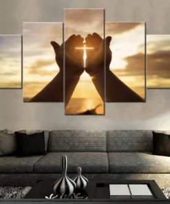 Hanshop 5 Pieces Wall Crosses Decor Jesus Hands