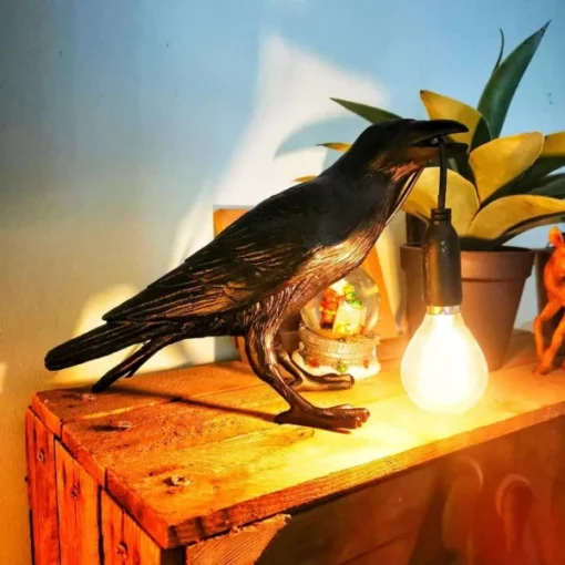 Black Raven Bird Crow Lamp For Décor