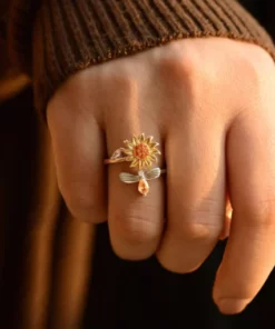 To My Daughter Sunflower Fidget Ring
