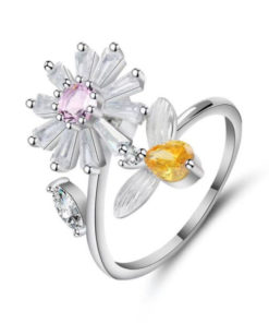 Elegant Sunflower Sunshine Rotating Ring