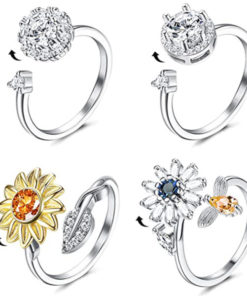 Elegant Sunflower Sunshine Rotating Ring