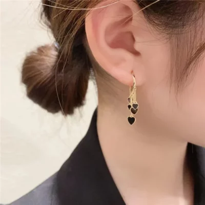 Black Long Tassel Earrings